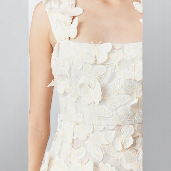 NWT ELLIATT Scarlett Butterfly Midi Dress In White - Picture 3 of 7